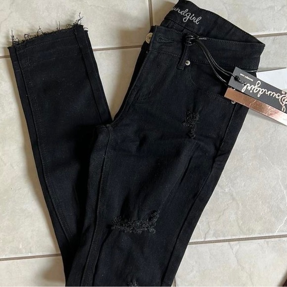 Nordstrom Denim - sound girl urban skinny jeans black ripped jeans